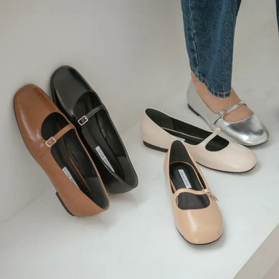 Jekyloo Basic Mary Jane Flat Shoes 1cm