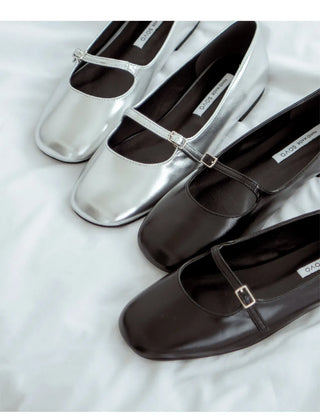 Jekyloo Basic Mary Jane Flat Shoes 1cm