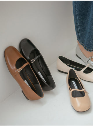 Jekyloo Basic Mary Jane Flat Shoes 1cm