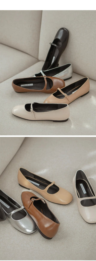 Jekyloo Basic Mary Jane Flat Shoes 1cm