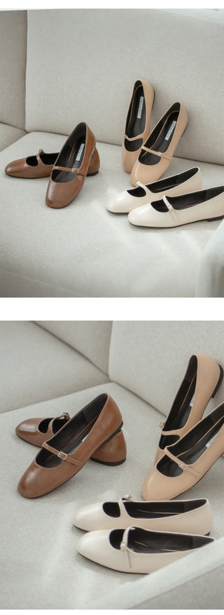 Jekyloo Basic Mary Jane Flat Shoes 1cm