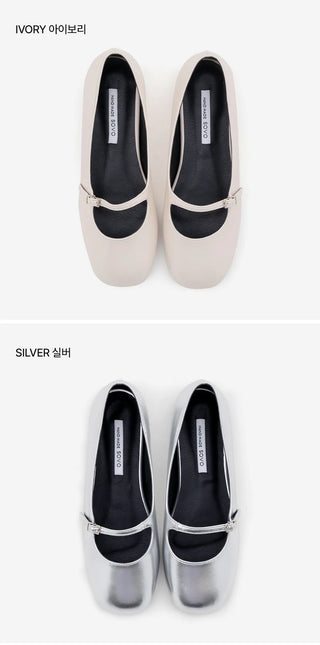 Jekyloo Basic Mary Jane Flat Shoes 1cm