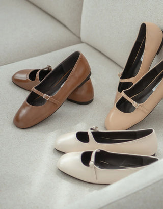 Jekyloo Basic Mary Jane Flat Shoes 1cm