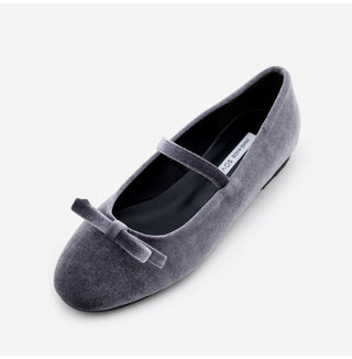 Keriz Velvet Ribbon Flat Shoes 1cm