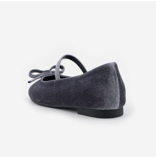 Keriz Velvet Ribbon Flat Shoes 1cm