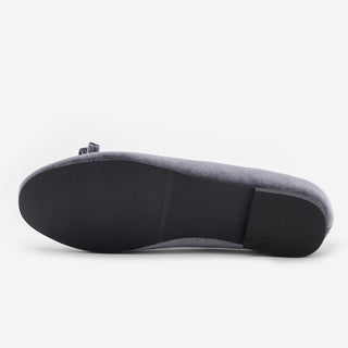Keriz Velvet Ribbon Flat Shoes 1cm