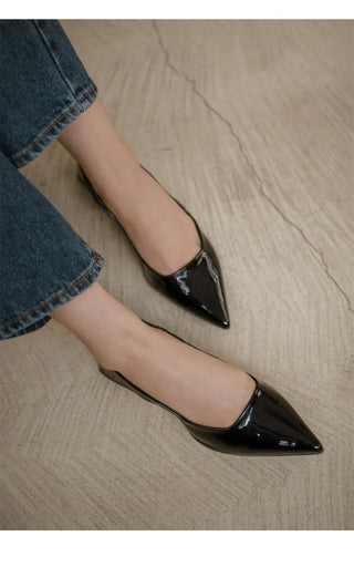 Pelinz Enamel Mid-heel Slingback 5cm 7cm