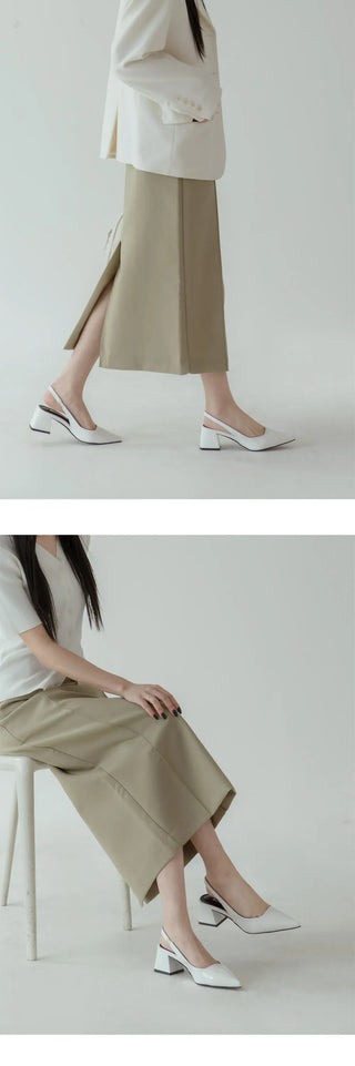 Pelinz Enamel Mid-heel Slingback 5cm 7cm