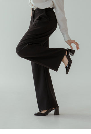 Pelinz Enamel Mid-heel Slingback 5cm 7cm