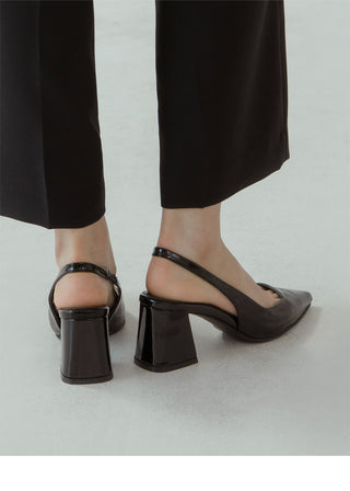 Pelinz Enamel Mid-heel Slingback 5cm 7cm