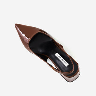 Pelinz Enamel Mid-heel Slingback 5cm 7cm