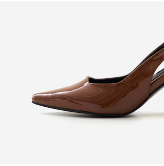 Pelinz Enamel Mid-heel Slingback 5cm 7cm