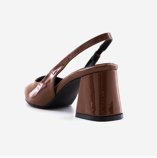 Pelinz Enamel Mid-heel Slingback 5cm 7cm