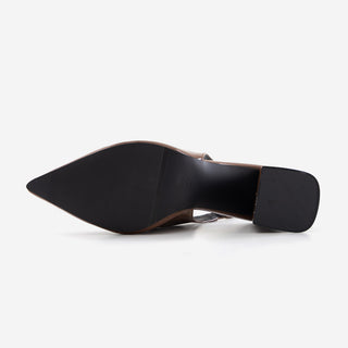 Pelinz Enamel Mid-heel Slingback 5cm 7cm
