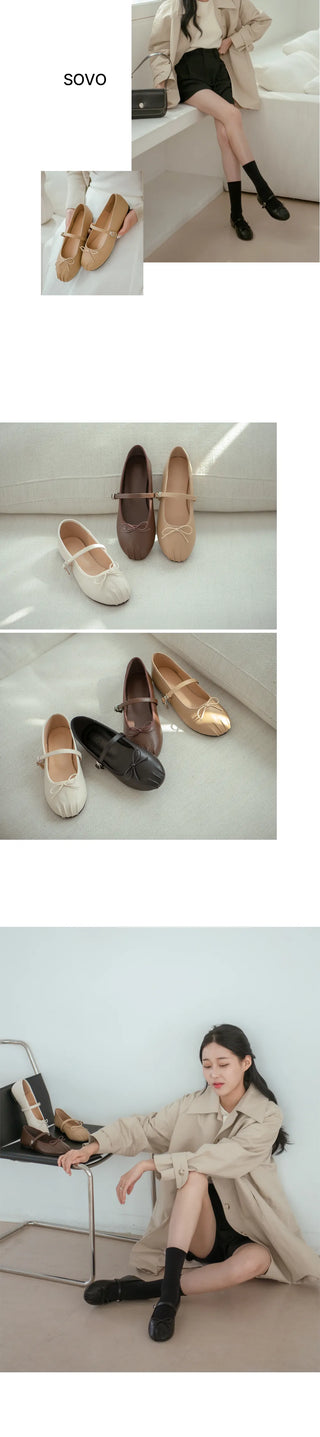 Rosér Mary Jane Ballet Flat Shoes 1cm