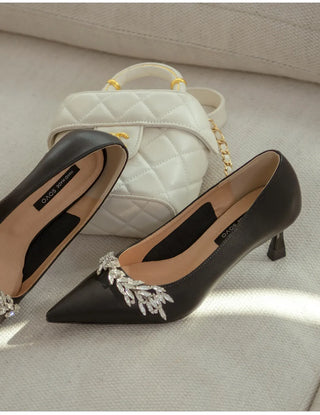 Ruzelly Cubic Cowhide Basic Pumps 6cm