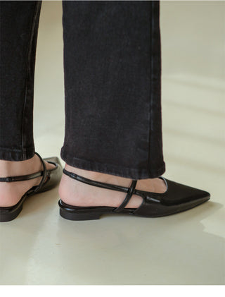 Veind Stiletto Mary Jane Slingback Flat Shoes 1cm