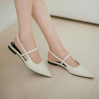 Veind Stiletto Mary Jane Slingback Flat Shoes 1cm