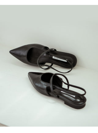Veind Stiletto Mary Jane Slingback Flat Shoes 1cm