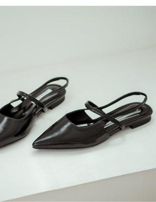 Veind Stiletto Mary Jane Slingback Flat Shoes 1cm