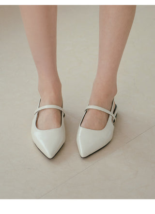 Veind Stiletto Mary Jane Slingback Flat Shoes 1cm