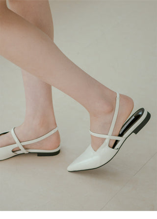 Veind Stiletto Mary Jane Slingback Flat Shoes 1cm