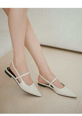 Veind Stiletto Mary Jane Slingback Flat Shoes 1cm