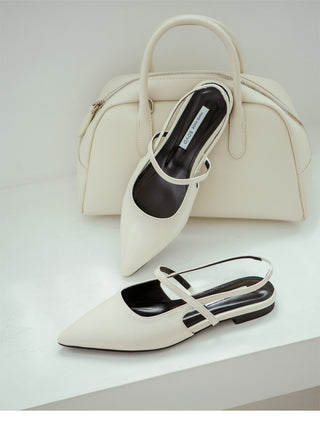 Veind Stiletto Mary Jane Slingback Flat Shoes 1cm