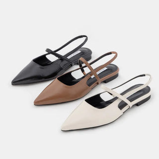Veind Stiletto Mary Jane Slingback Flat Shoes 1cm