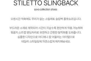 Veind Stiletto Mary Jane Slingback Flat Shoes 1cm