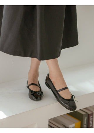 Monzure Ribbon Mary Jane Flat Shoes 1cm