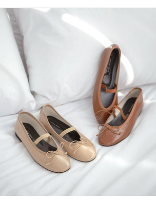 Monzure Ribbon Mary Jane Flat Shoes 1cm