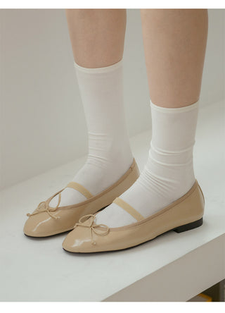 Monzure Ribbon Mary Jane Flat Shoes 1cm