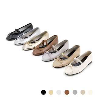 Monzure Ribbon Mary Jane Flat Shoes 1cm