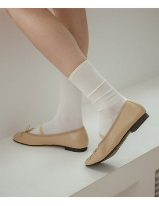Monzure Ribbon Mary Jane Flat Shoes 1cm