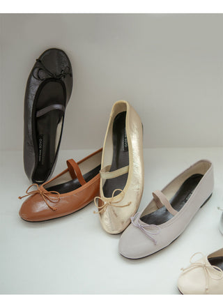 Monzure Ribbon Mary Jane Flat Shoes 1cm