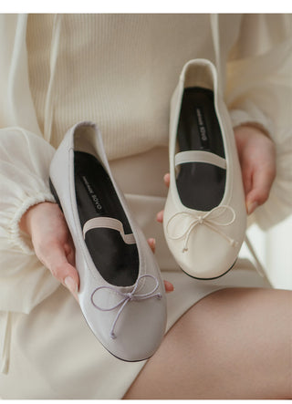 Monzure Ribbon Mary Jane Flat Shoes 1cm
