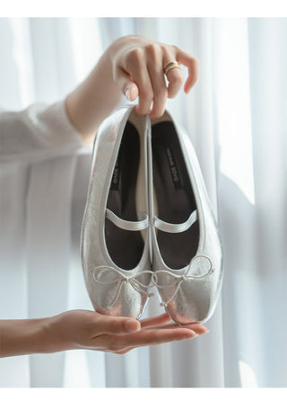 Monzure Ribbon Mary Jane Flat Shoes 1cm