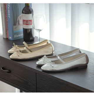 Monzure Ribbon Mary Jane Flat Shoes 1cm