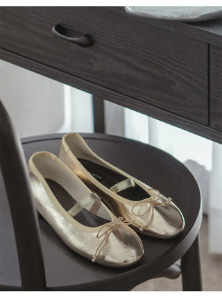 Monzure Ribbon Mary Jane Flat Shoes 1cm
