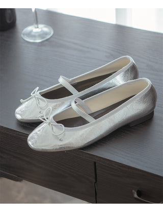 Monzure Ribbon Mary Jane Flat Shoes 1cm