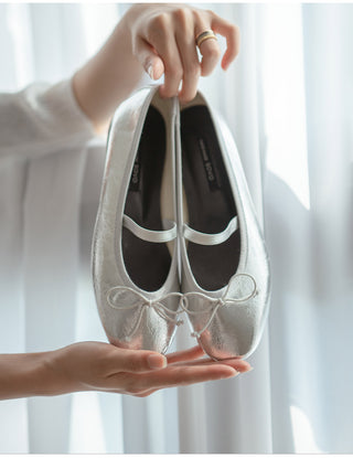 Monzure Ribbon Mary Jane Flat Shoes 1cm