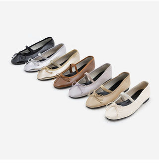 Monzure Ribbon Mary Jane Flat Shoes 1cm