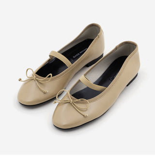 Monzure Ribbon Mary Jane Flat Shoes 1cm