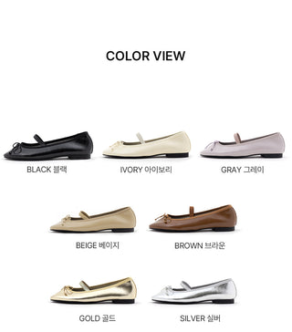 Monzure Ribbon Mary Jane Flat Shoes 1cm
