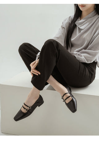 Frampt Double Strap Flats 2cm