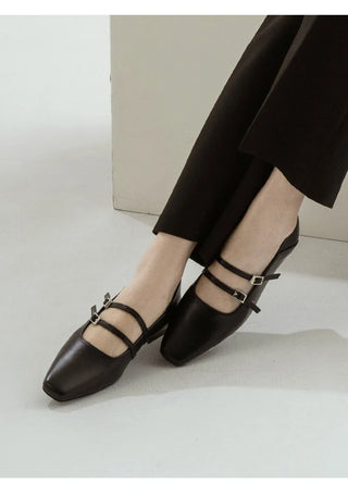 Frampt Double Strap Flats 2cm