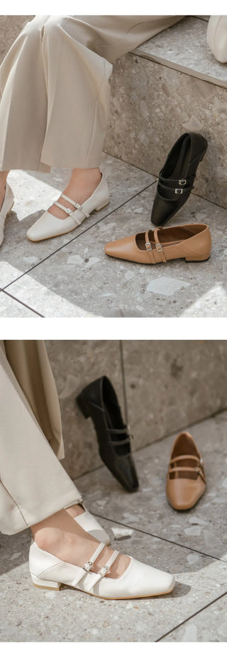Frampt Double Strap Flats 2cm