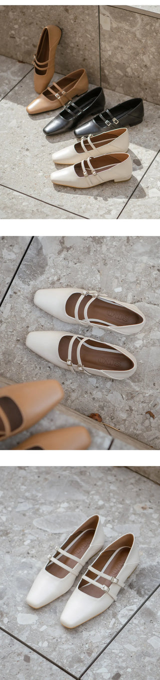 Frampt Double Strap Flats 2cm