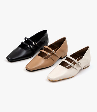 Frampt Double Strap Flats 2cm